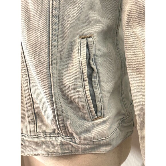 LEVI STRAUSS Women's M Denim Jacket Light Wash Blue Trucker Western Cowgirl Moto - Picture 6 of 11